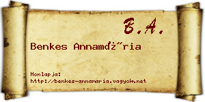 Benkes Annamária névjegykártya